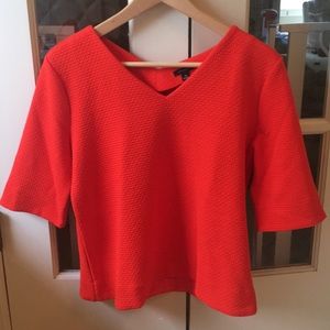 Ann Taylor jacquard top, orange